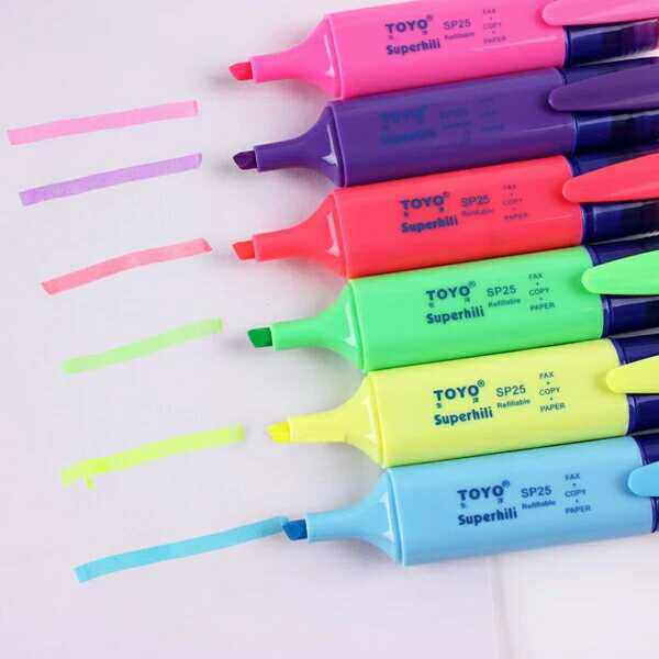 Toyo Deli marker pen set color SP25 highlighter key marker pen water-based marker 10 sticks