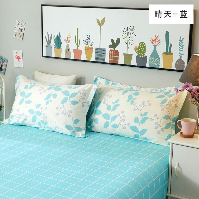 Bates nhà dệt gối bông hình chữ nhật Cặp gối đơn cotton 48x74cm gối đỡ cổ