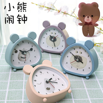 Bear cartoon alarm clock table simple mute bedroom bedside children primary and secondary school students with reading desktop cute girl