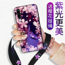 Huawei p30 mobile phone case p30pro protective cover silicone soft violet glass New lanyard fashion p10 Tide brand net red all-inclusive anti-drop p10plus female