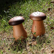 Japanese wooden toothpick tube home creative cute mushroom toothpick box solid wood homestay restaurant toothpick jar