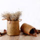 KENS internet celebrity flower arrangement basket, handmade straw storage basket, creative flower pot set, round small basket flower utensil