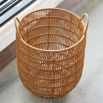Nordic large waterproof laundry basket plastic rattan weaving