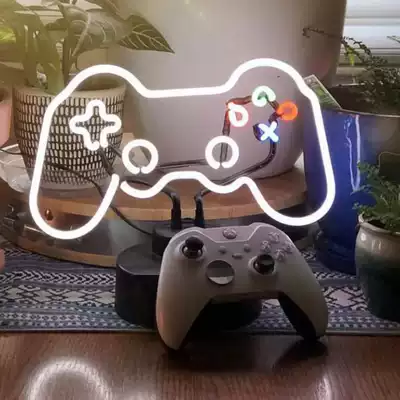 Game console PS4 handle light Neon retro e-sports decorative light dav atmosphere surrounding light LOL golden years