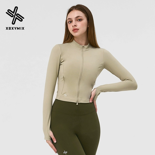 XEXYMIX Одежда для йоги, короткая куртка, спортивный лонгслив, кардиган для спортзала, изысканный стиль