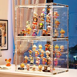 Blind Box Storage Display Stand Transparent Dustproof Figurine Storage Box Doll Labubu Bubble Mart Model Display Cabinet