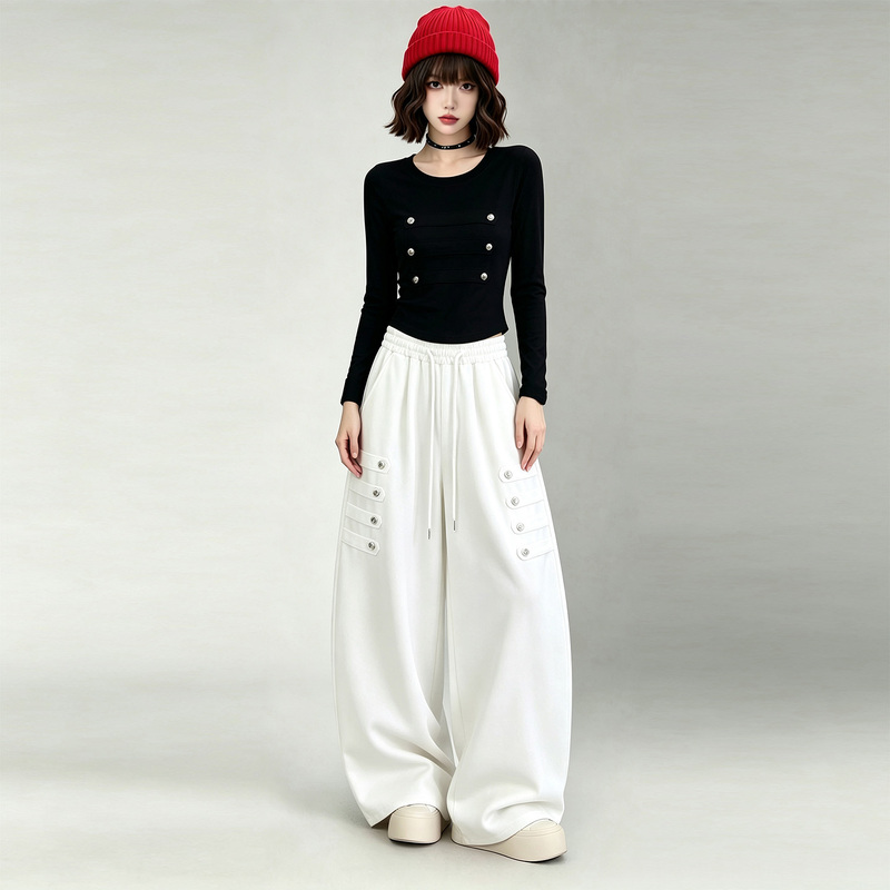 Fashionable Casual Sports Suit for Women, New Spring and Autumn Style, Long-Sleeve Wide-Leg Pants Two-Piece Set for Dance Performances and Square Dance Outfits Fashionable Casual Sports Suit for Women, New Spring and Autumn Style, Long-Sleeve Wide-Leg Pants Two-Piece Set for Dance Performances and Square Dance Outfits
