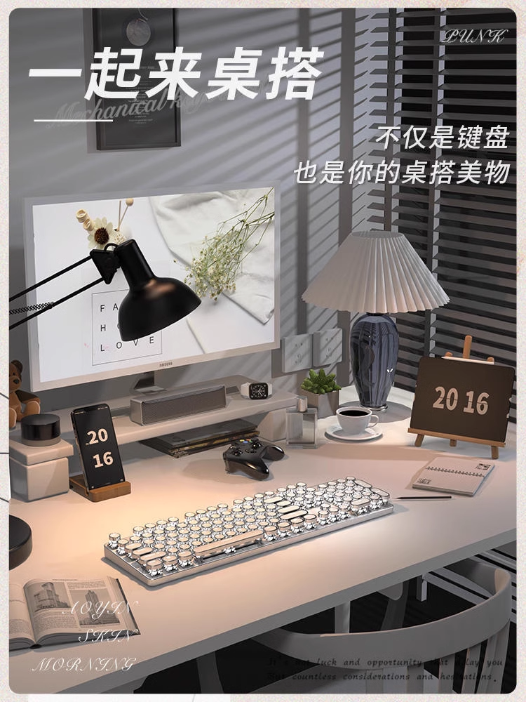 Forerunner Tk950 Mechanical Keyboard Wireless Bluetooth Mouse Set Punk Style for Girls Computer Gaming E-Sports Dedicated