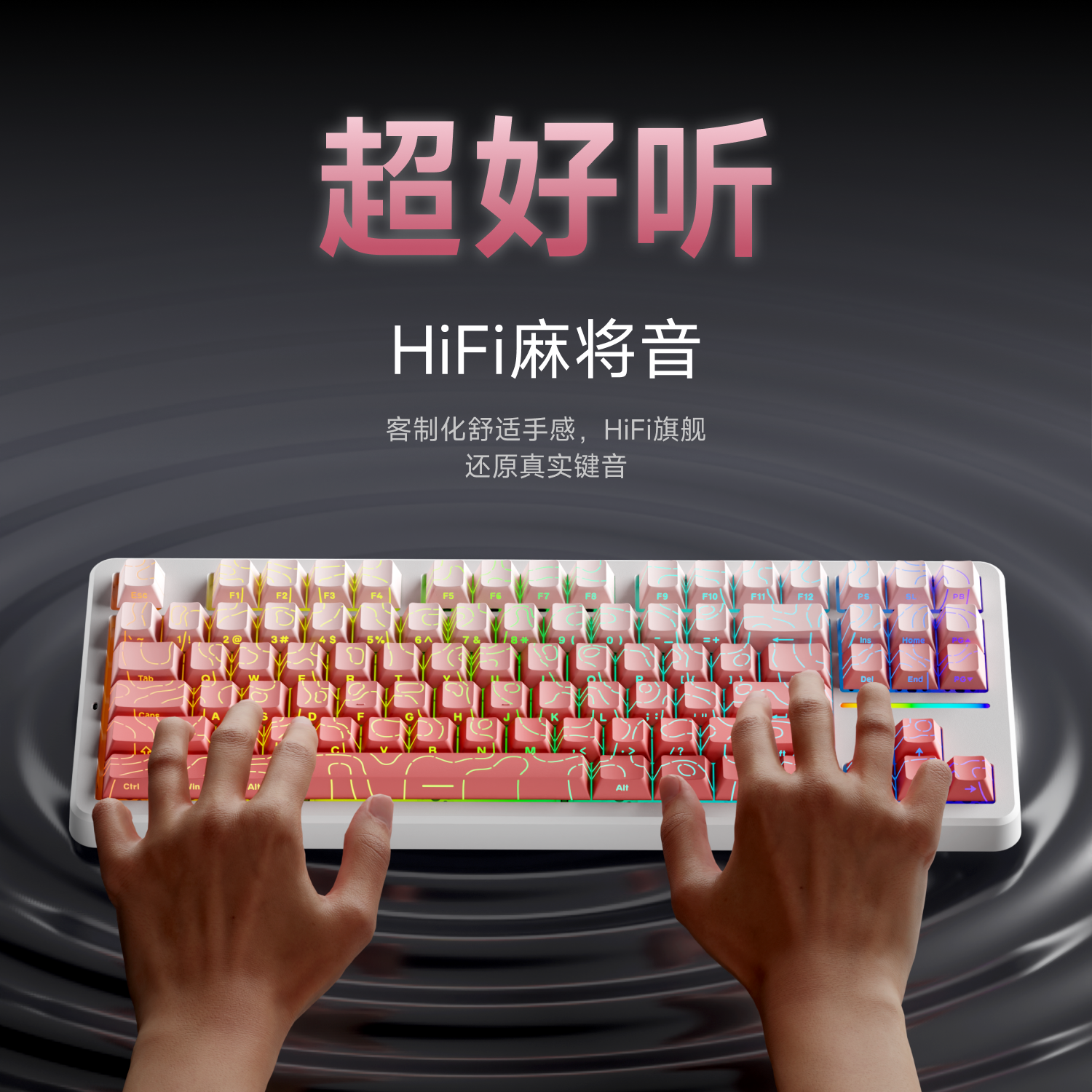 Forerunner X87 Customized Mechanical Keyboard and Mouse Set, Mahjong Sound, for Girls, Office, Gaming, Wireless Bluetooth