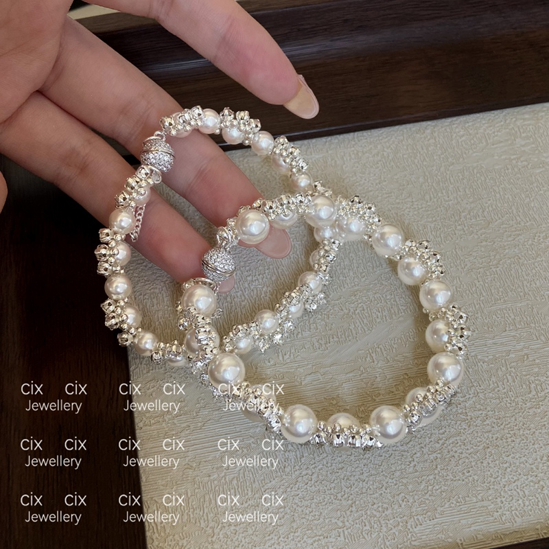 Cix Evening Moment/Shi Family Pearl Bracelet, Light Luxury, Irregular, Exquisite, Niche, Diamond-Encrusted Jewelry for Women, High-End and Elegant Cix Evening Moment/Shi Family Pearl Bracelet, Light Luxury, Irregular, Exquisite, Niche, Diamond-Encrusted Jewelry for Women, High-End and Elegant
