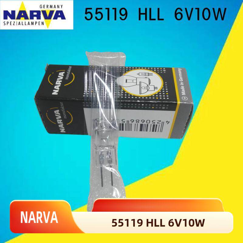 原装德国NARVA利华卤素灯泡55119 HLL 6V10W G4横丝 精密仪器光源