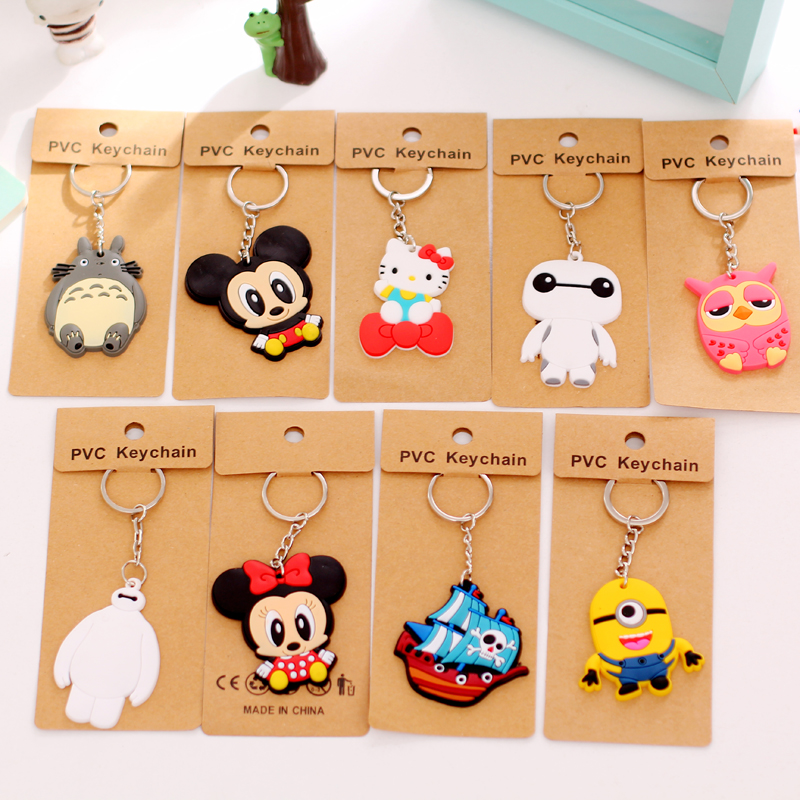Korea Cute Cartoon Silicone Gel Car Key Button Creative Couple Key Ring Small Pendant Key Ring Soft Glue-Taobao
