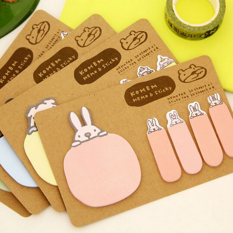 Korean creative stationery cute cartoon groveling groveling animal kraft Ntimes stickup for convenience post Benson Convenience Stickon