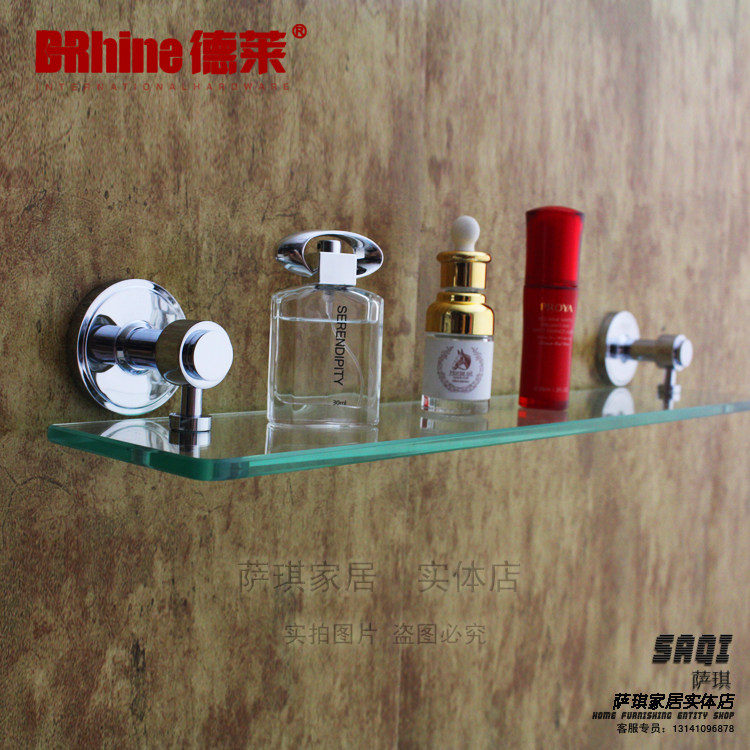 DRhine Bathroom Mirror front glass frame wall hanging bathroom washing bench shelf single layer makeup stand copper