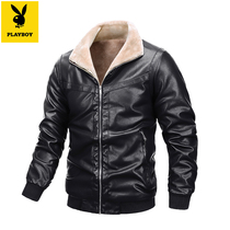Flowers Playboy leather clothes masculiny thicken thicken 2020 new coat trends handsome mens leather jacket winter clothes