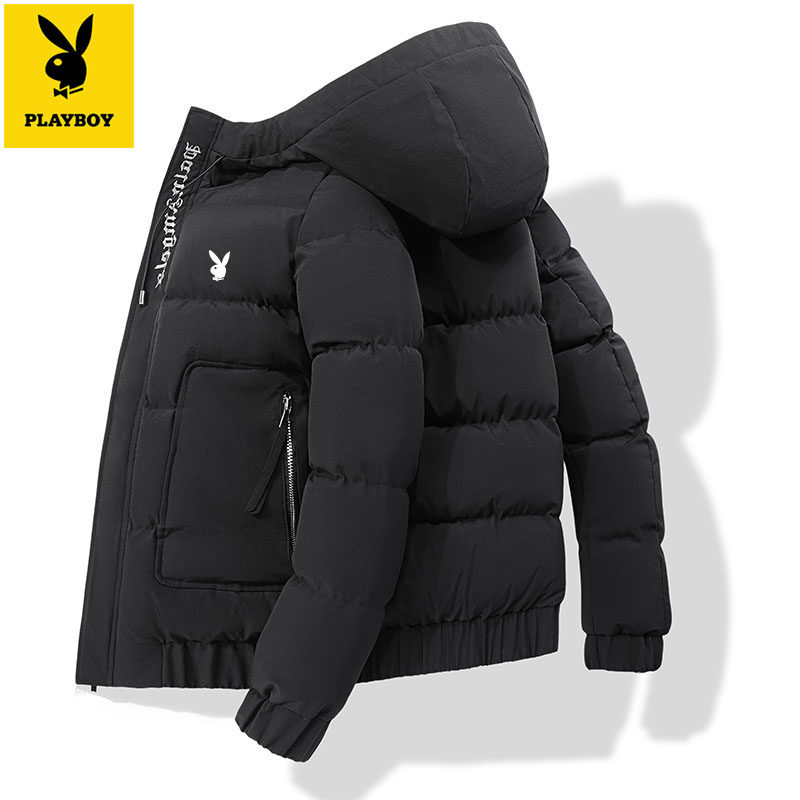 Flowers Playboy cotton clothes men 2021 new Winter Korean version Chauded cotton clothes loose thickened cotton padded jacket with cap jacket