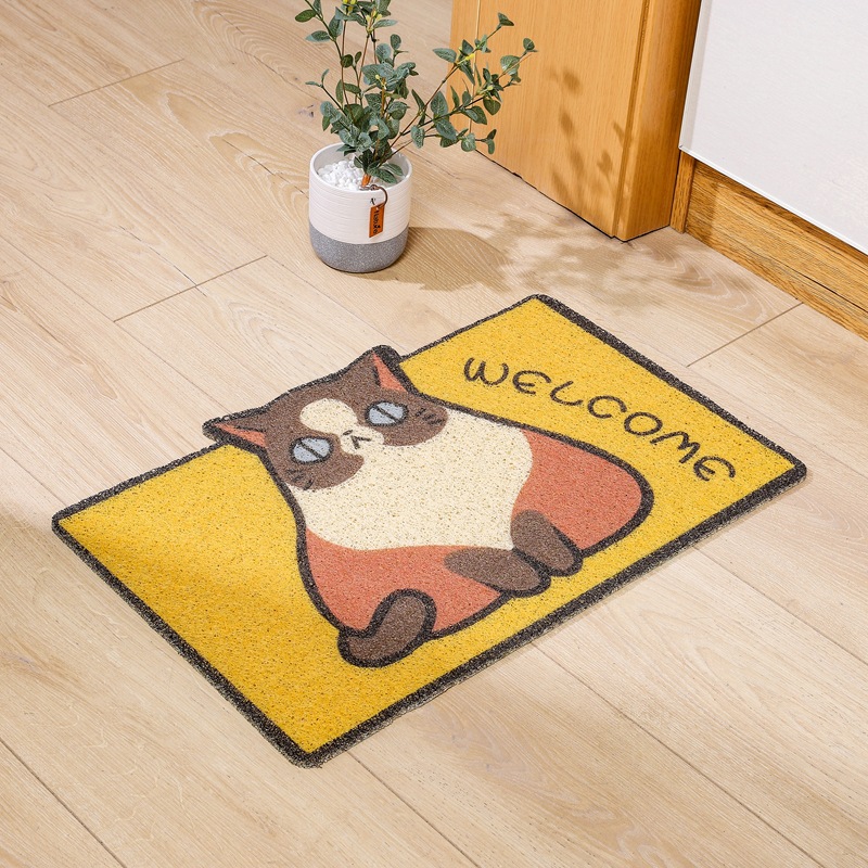 Floor mat porch entry door mat household PVC wire ring kitchen bathroom bathroom non-slip floor mat cartoon