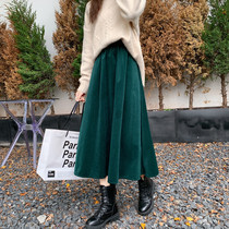 Early autumn corduroy skirt womens autumn and winter 2024 new high-end retro high-waisted sweater skirt skirt