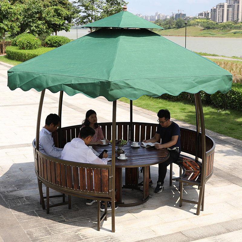 Cool Pavilion Outdoor Patio Solid Wood Villa Small Wooden House Small House Garden Shed Embalming Wood Countryside Assembly Round Pavilions