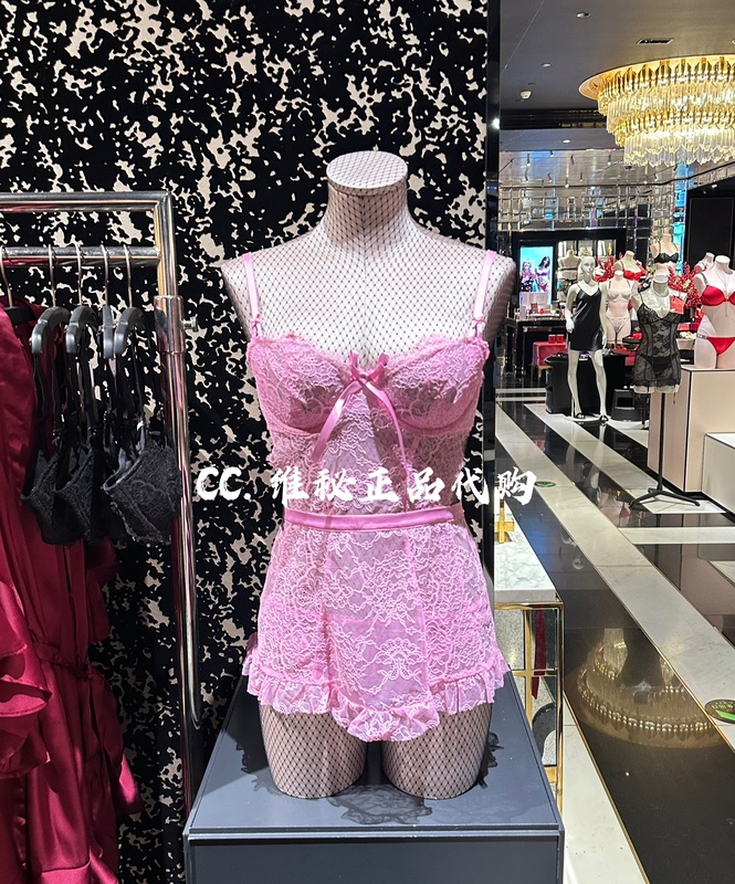 Victoria's Secret New Sexy Lace Maid-Style Strapless Nightgown Set with Bow Ties