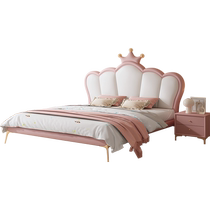 Fimax Childrens Crown Princess Bed Light Luxury Internet Celebrity Girls Bed 1 5 Meter Dream Girl Bed Leather Bed