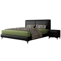 Fimax Italian minimalist master bedroom high-end atmospheric double wedding bed 1 8-meter soft-covered first-layer cowhide leather bed