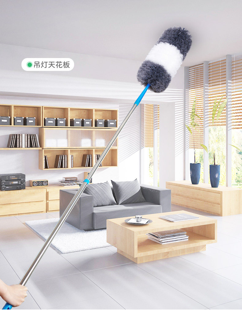 家用可伸缩鸡毛禅子屋顶天花板除尘 图12