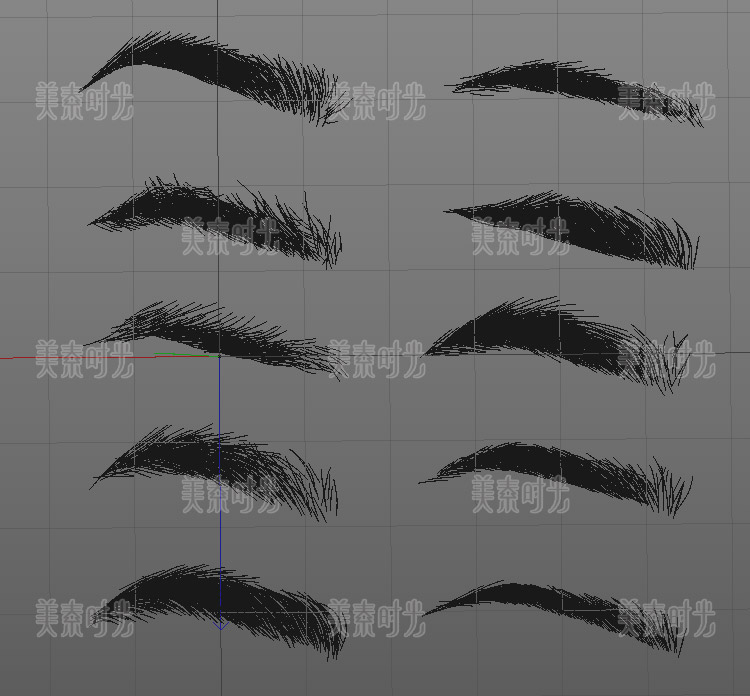 图片[6]-10个人物眉毛眉形C4D模型OBJ FBX格式3D素材白模无材质C1042-cg男孩