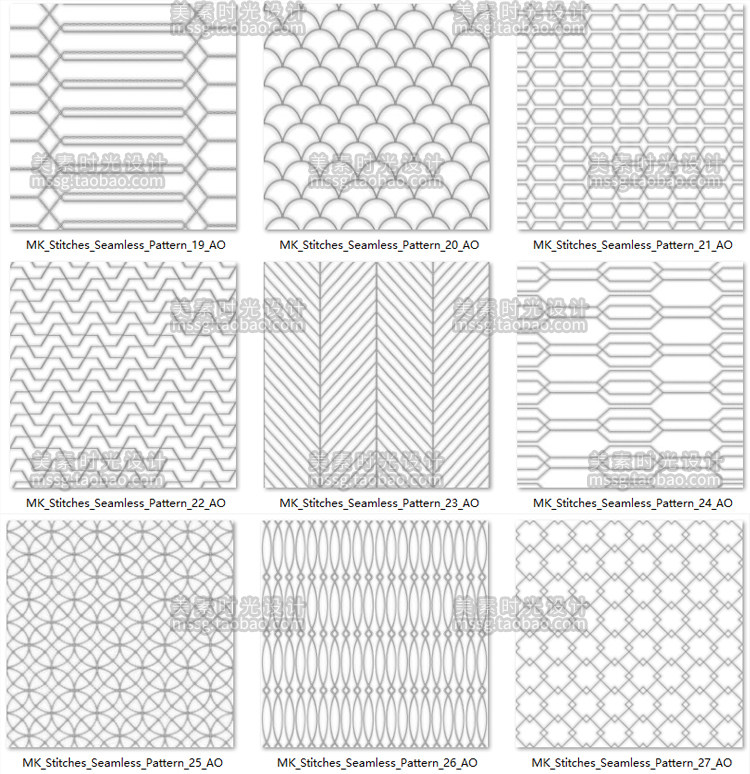 图片[5]-织物针迹无缝图案缝线图形AO法线高度纹理贴图PNG图片-cg男孩