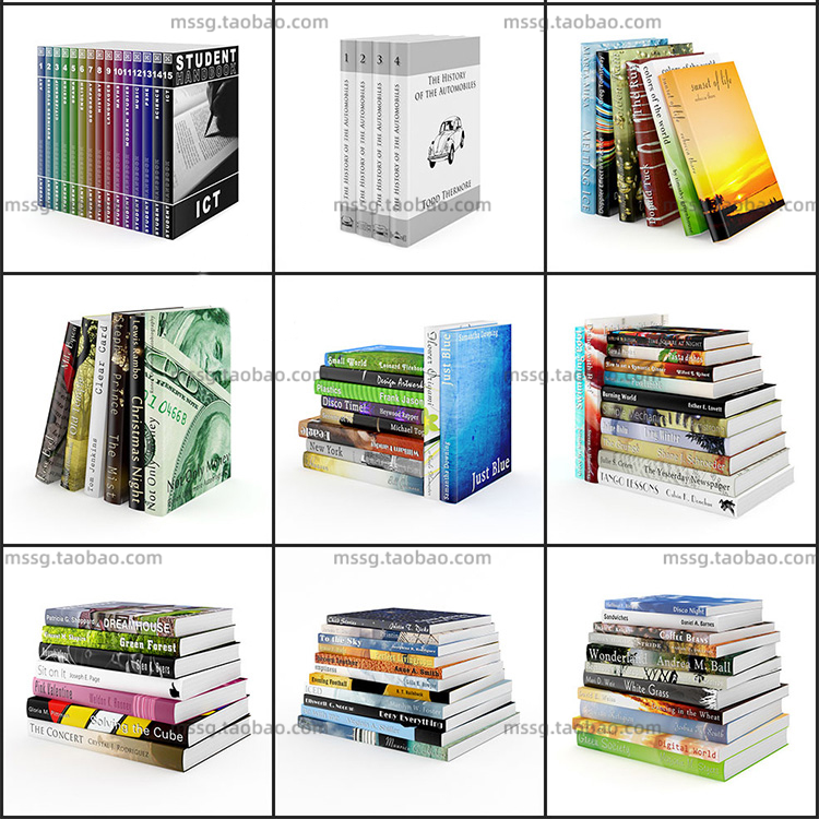 图片[4]-25套书本报纸书架书籍画册C4D模型FBX obj格式3D立体素材合集V023-cg男孩