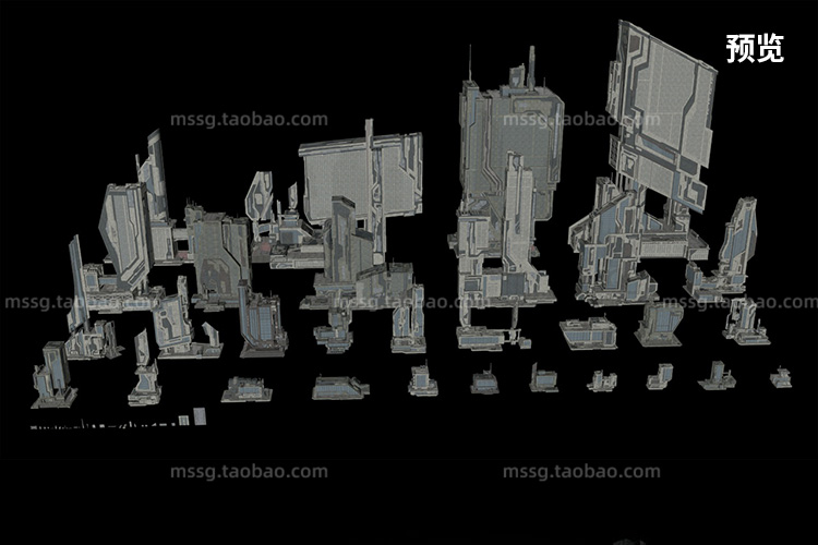 图片[2]-K039科幻工业建筑3d模型格式c4d/blender/fbx/obj-cg男孩