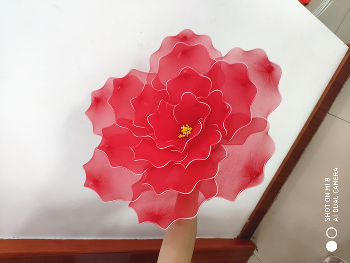 Stage Dance Performance Props Photography Decoration Background Hands With Wrist Big Red Silk Screen Flowers Finished Peony Flowers-Taobao