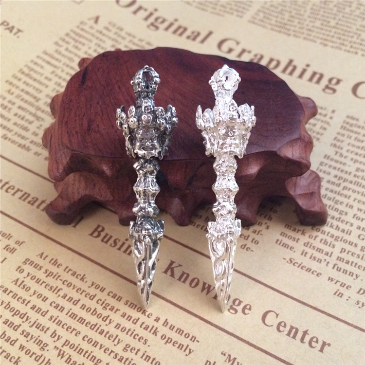 Tibetan decoration Nepal pure silver Pubakong pestle grandee downpestle pendant dies