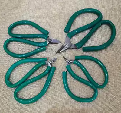 Green handle short-mouthed Scissors Scissors, gold, silver, copper wire, scissors, gold tools, consumables, jewelry equipment, all steel