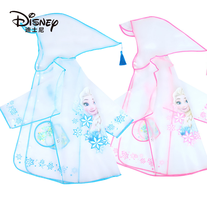 Disney 4-Year-Old Baby Raincoat, Four-Year-Old Toddler, Kindergarten School, Full-Body Waterproof Poncho, Girl, Elsa Princess 5