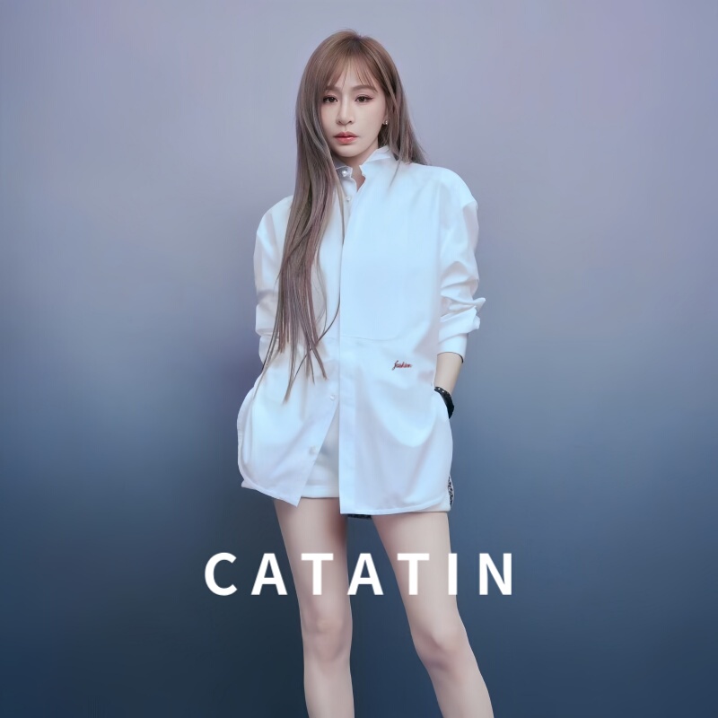 Catatin Cyndi Wang's Same Style White Shirt, Summer Loose Mid-Length Shirt That Covers the Hips, Looks Slimming, Can Be Worn Outside, Sun-Protective Shirt