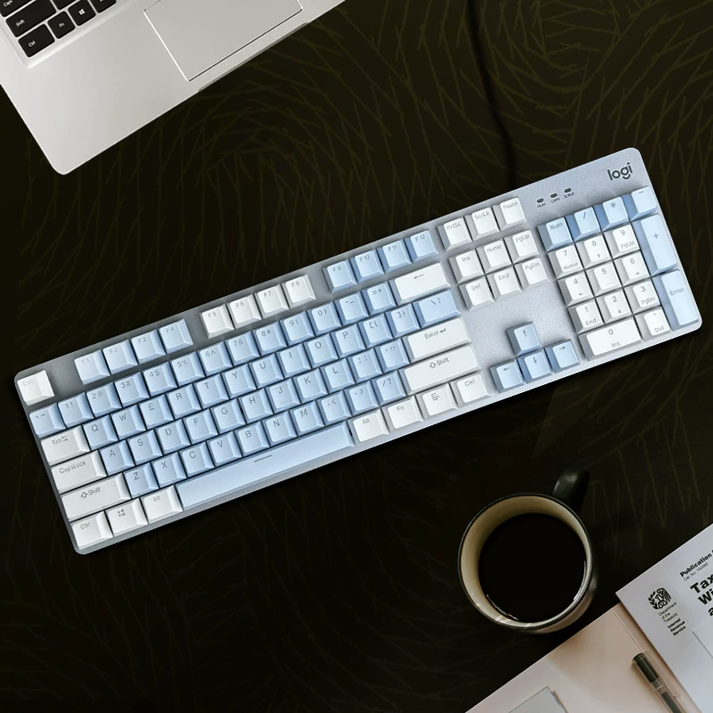 Механическая клавиатура Logitech K845 проводная для игр в ретро-панк стиле девочек, зелёная ось красная ось, в одном стиле