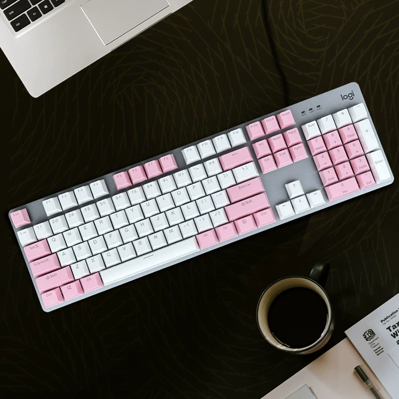 Механическая клавиатура Logitech K845 проводная для игр в ретро-панк стиле девочек, зелёная ось красная ось, в одном стиле