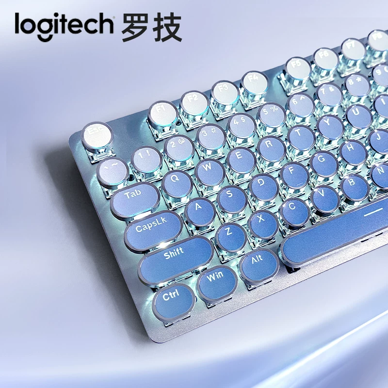 Механическая клавиатура Logitech K845 проводная для игр в ретро-панк стиле девочек, зелёная ось красная ось, в одном стиле