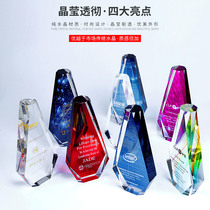 Medals Crystal Trophy Customized Creative Trophy Authorization Brand Production Color Printing Honor Brand Enterprise Company Awards