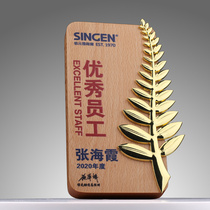 Creative solid wood trophy award medal award certificate custom wooden honor card lettering plaque appointment book