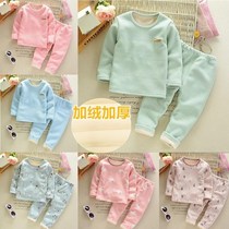 Baby Shirt pants Women 1-3 years old baby girl children thick childrens thermal underwear set plus velvet winter health