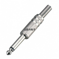 Nickel-plated 6 5 large two-core audio plug 6 5mm plug 6 35 mono-channel microphone microphone welding plug