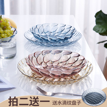 Household living room fruit plate tray Nordic crystal coffee table Plastic candy basin Dried fruit basket Dessert plate idea