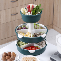 Hot pot vegetable platter household split plastic laminated fruit washing basket drain basket drain hot pot ingredients pool pot