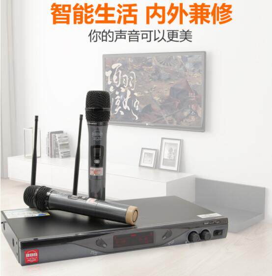 BBS U-4500D Wireless Dual Handheld KTV Microphone K Song U segment frequency conversion rocking one auto-to-frequency