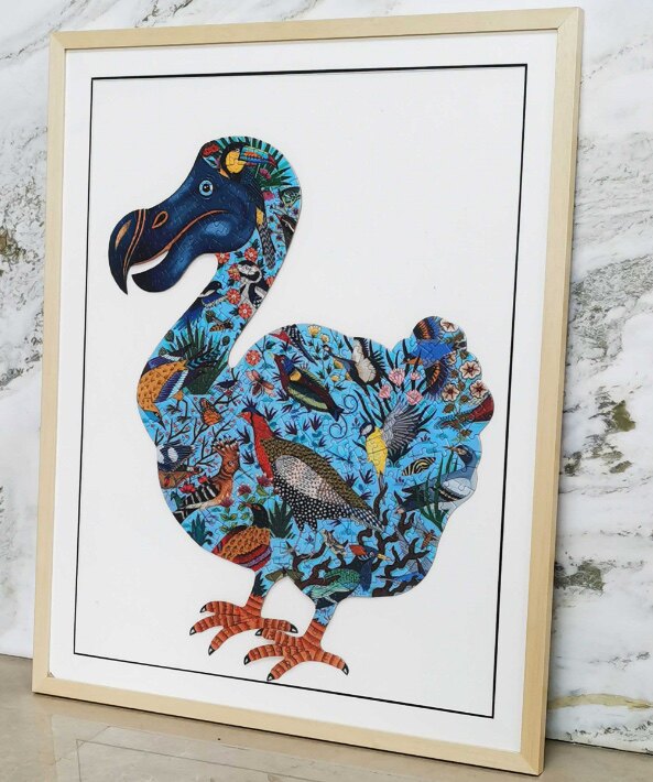 Simple solid wood puzzle frame Children's puzzle 280 pieces dinosaur 150 pieces Elephant shaped puzzle special photo frame