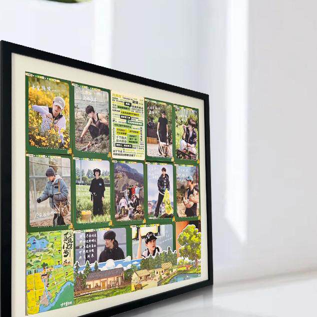 Solid Wood Picture Frame, Ten Postcards, Stickers, Photo Frame, Cardboard, Blank for Mounting