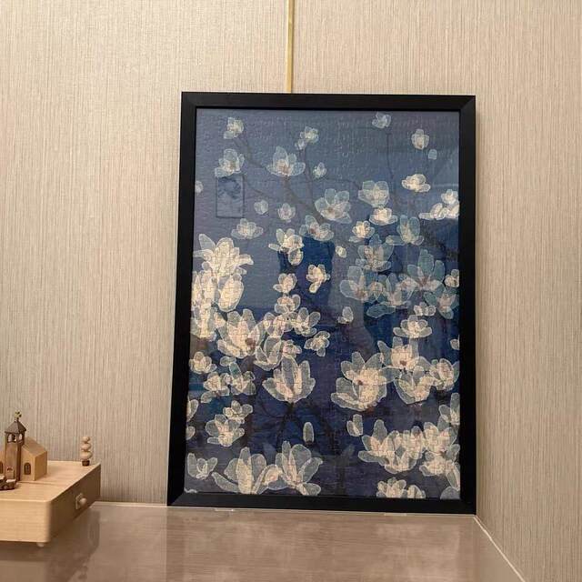 SOULPUZZ Magnolia Blossoms 500 piece puzzle frame 35x50cm cardboard blank frame mounting
