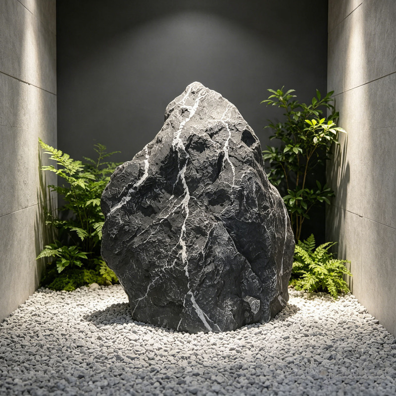 Simulated Black Mountain Stone Courtyard Rockery Stone Garden Landscaping Green Dragon Stone Fiberglass Hollow Stone Outdoor Garden Ornaments Simulated Black Mountain Stone Courtyard Rockery Stone Garden Landscaping Green Dragon Stone Fiberglass Hollow Stone Outdoor Garden Ornaments